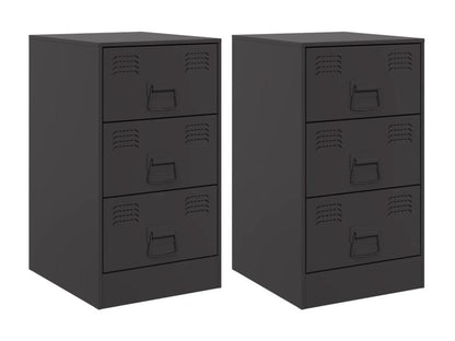 Laviecasa Premium - 2-piece bedside tables, black, 34.5x39x62 cm, steel, FOOP99868