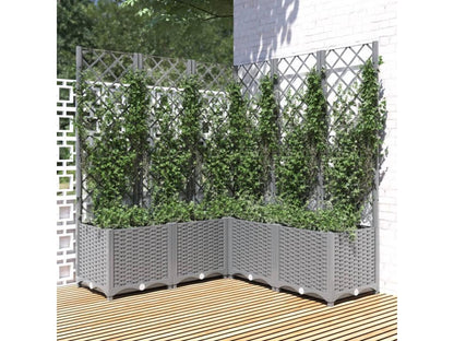 Planter with trellis, light grey, 120x120x136 PP YGEA81942