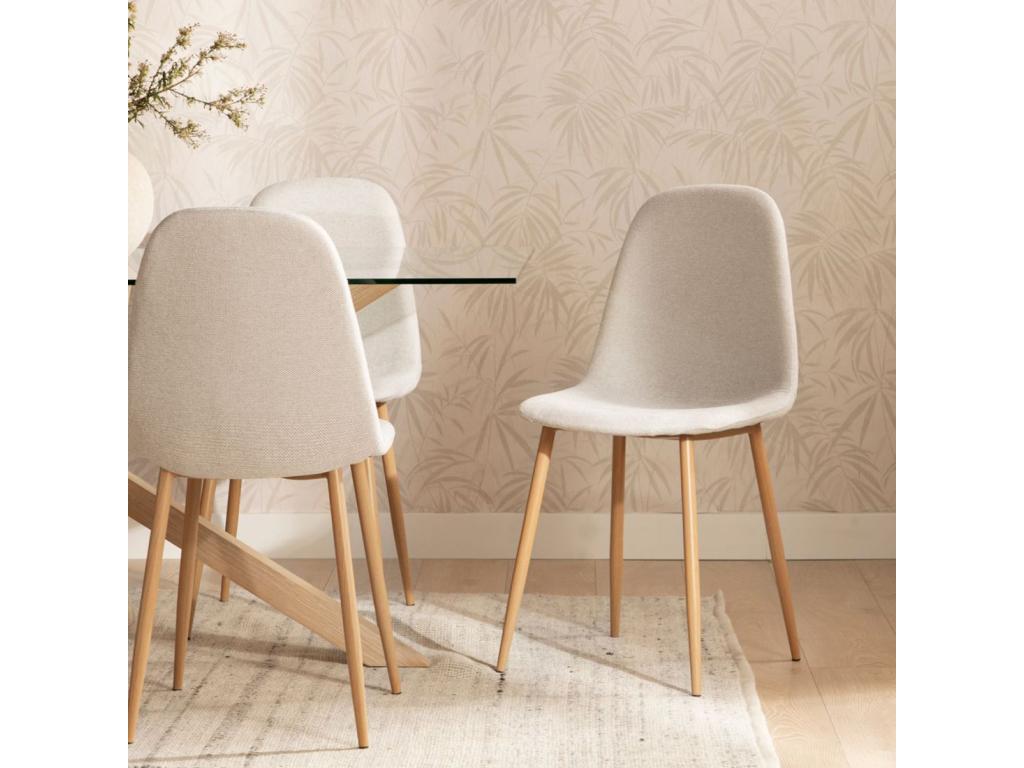 Beige fabric dining chair 45x86 cm - Laviecasa ZHLG80358