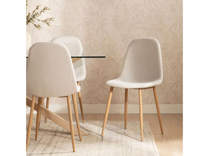 Beige fabric dining chair 45x86 cm - Laviecasa ZHLG80358