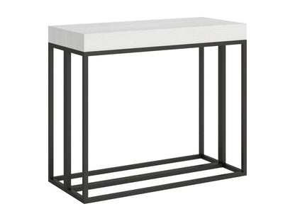 Extendable console table 90x40/196 cm Epoca Small Premium White Ash with Anthracite frame KGUY70187