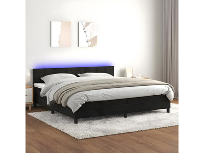 Laviecasa bed base with mattress and LED, black, 200x200 cm, ACZG78248