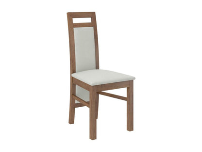 Brown wood and fabric chair, Meublori-Tissu 27124