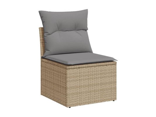 10-piece beige resin wicker garden furniture set with cushions TCHC23551