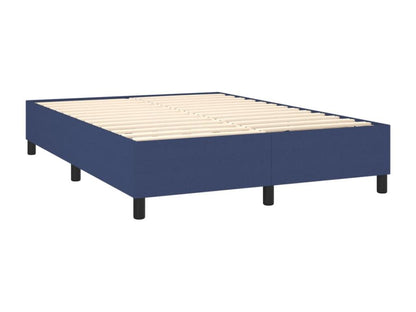 Upholstered bed base with mattress and blue LED lighting, 140x200 cm, fabric VQLT37321