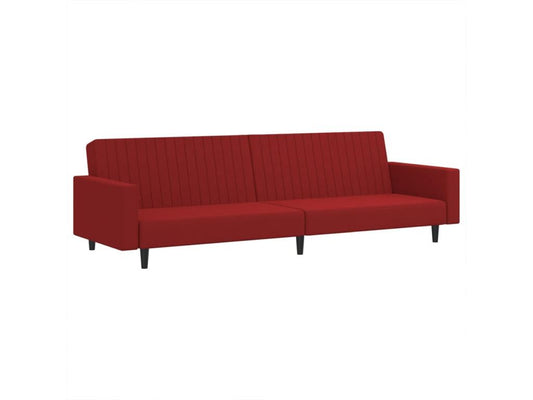 2-seater sofa bed in burgundy velvet