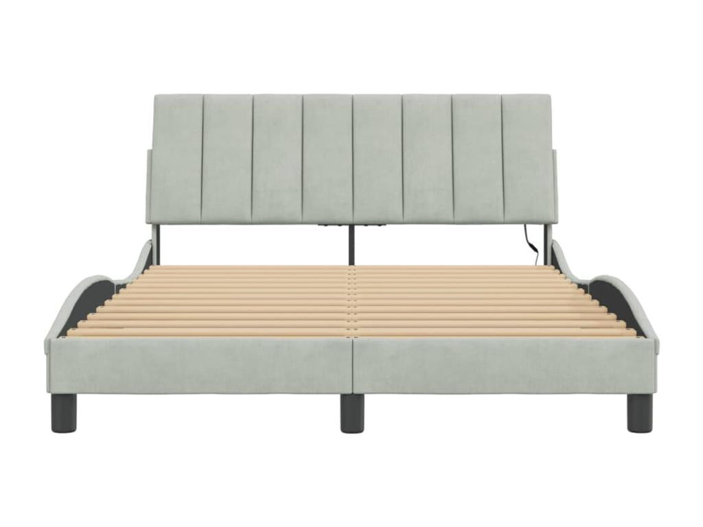 Bed frame with Laviecasaères LED light grey 140x200 XYXT52130