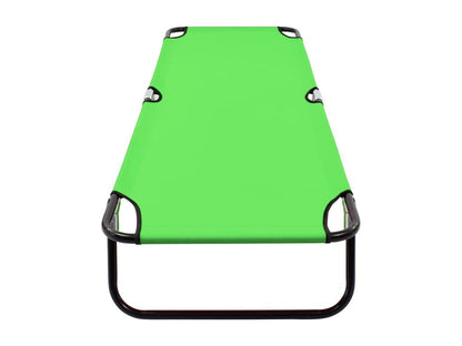 Folding steel chaise longue, green, MGJF95642