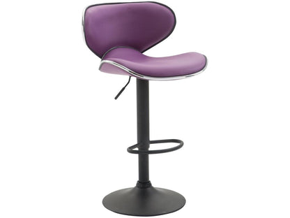 Set of 2 Bar Stools - Faux Leather / Black - Purple - Laviecasa v2 ZAAE27314