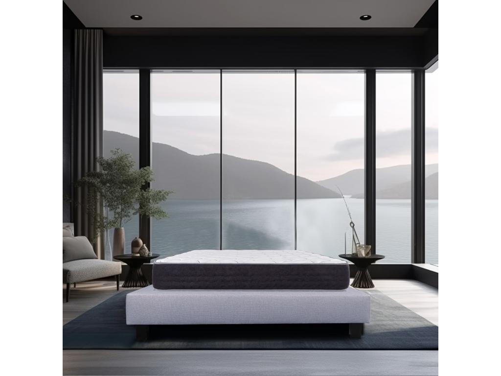 Serenity 160x200 cm Mattress Set with 27 cm Grey Slatted Base