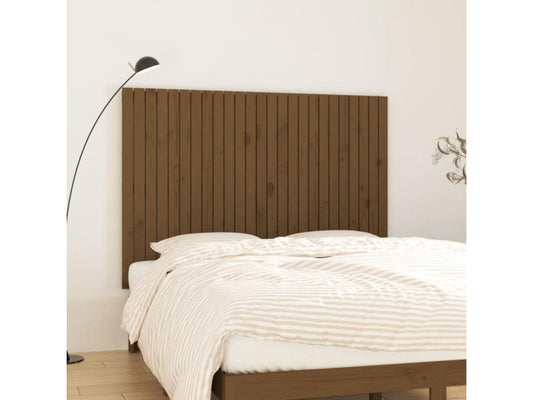Wall-mounted headboard, honey brown, 159.5x3x110cm, solid pine wood
