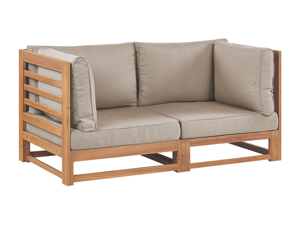 Laviecasa 2-seater garden sofa, Laviecasa certified wood, light brown, JTIU62537