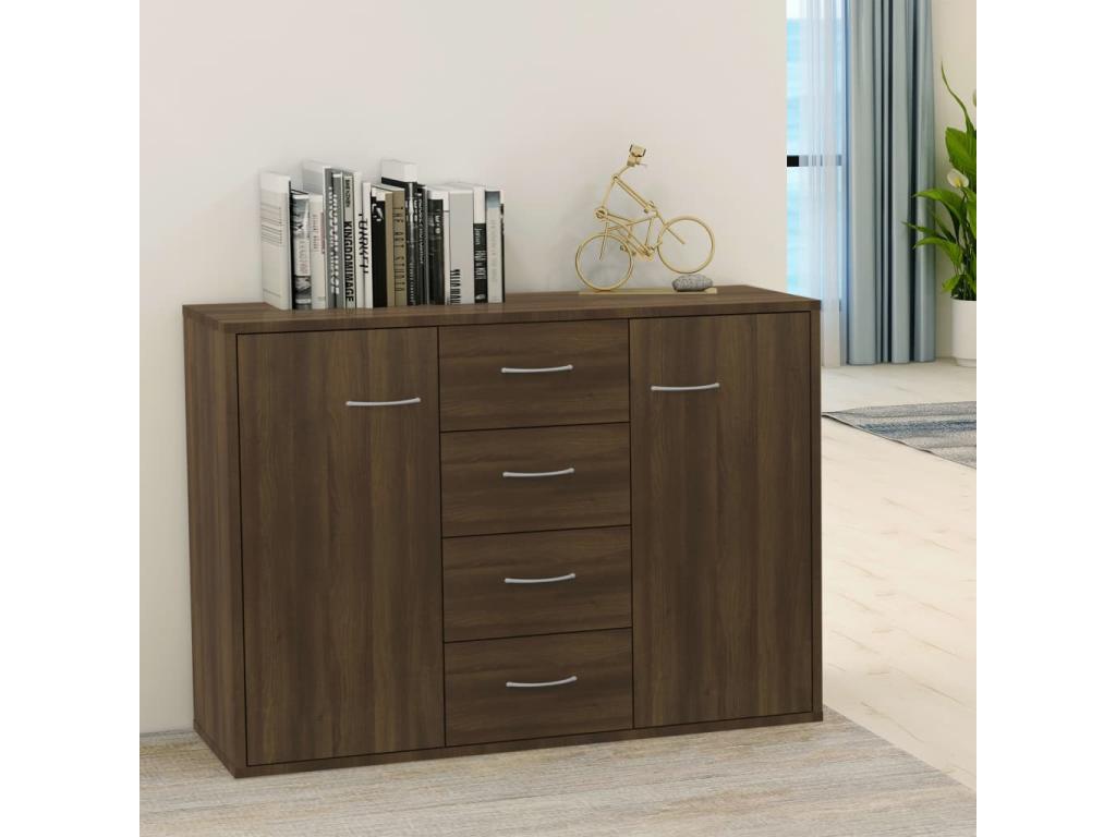 Brown Oak Buffet 88x30x65 cm Engineered Wood AXTB47524