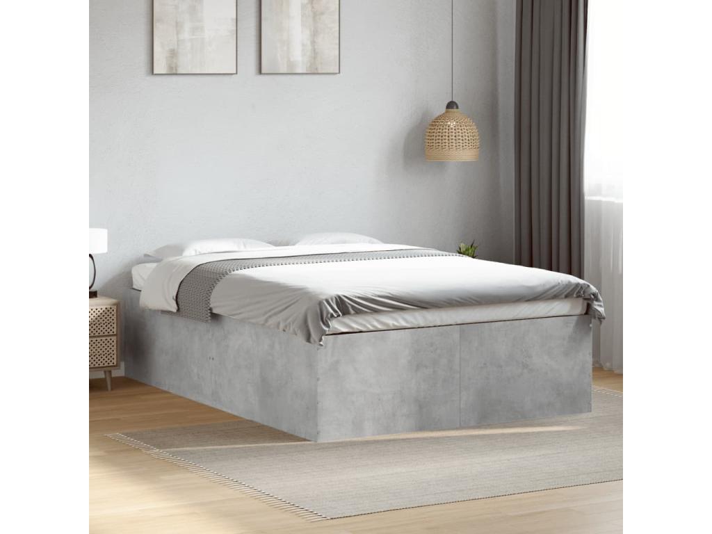 Concrete grey bed frame 120x200 cm engineered wood GGIV91722