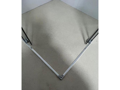 65x150 cm corner shower enclosure with easy entry, 200 cm high, made of tempered glass