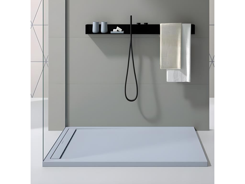 Laviecasa SMART shower tray, smooth grey finish, coloured grate - 150x80 cm HVDF43296