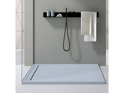 Laviecasa SMART shower tray, smooth grey finish, coloured grate - 150x80 cm HVDF43296
