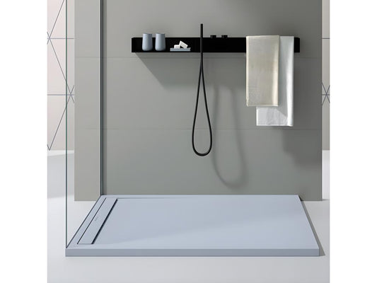 Laviecasa SMART shower tray, smooth grey finish, coloured grate - 150x80 cm HVDF43296