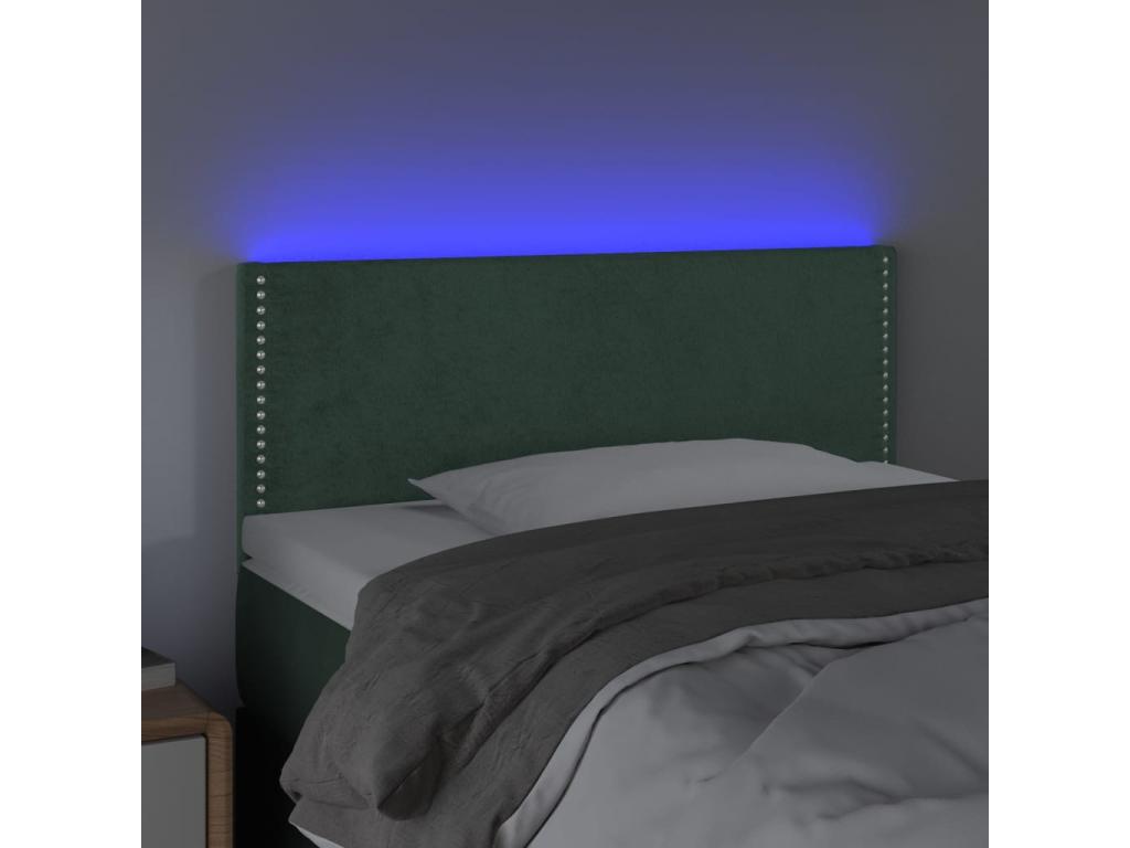 Dark Green LED Headboard 100x5x78-88 Velvet WZDK76034