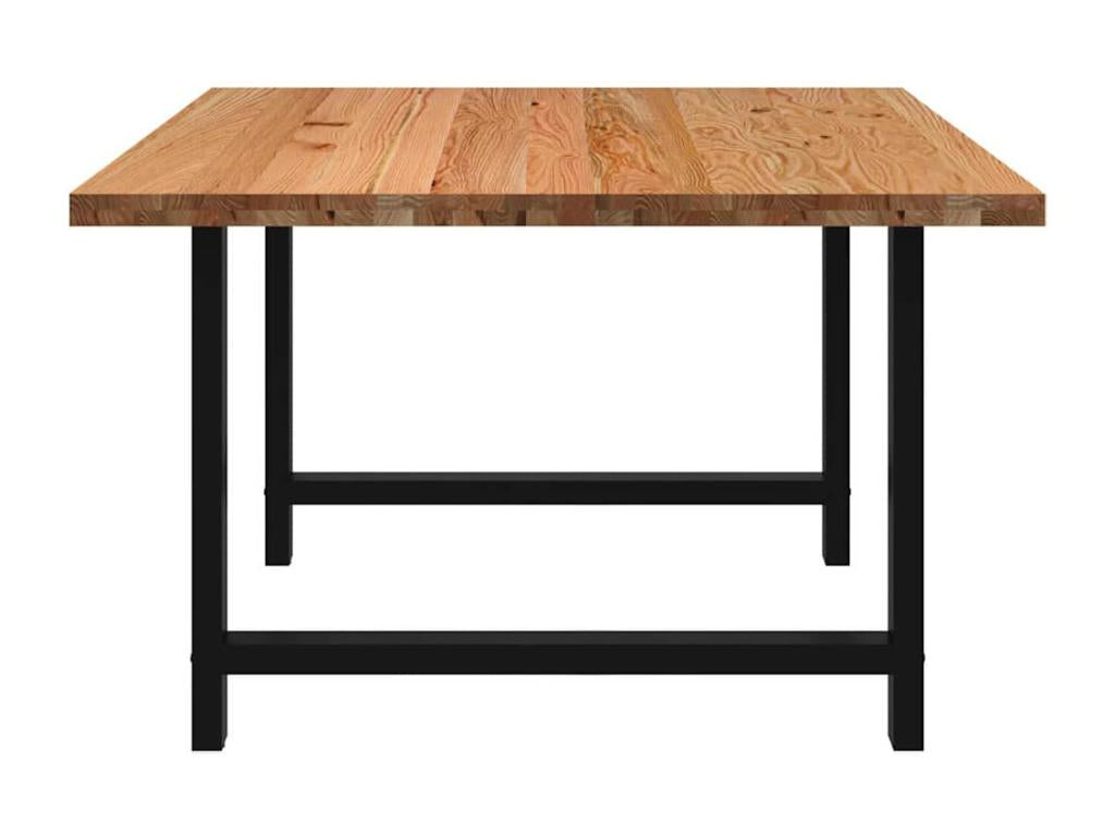 Rectangular light brown solid oak wood dining table