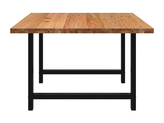 Rectangular light brown solid oak wood dining table