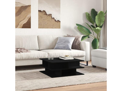 Black coffee table 70x70x29 engineered wood