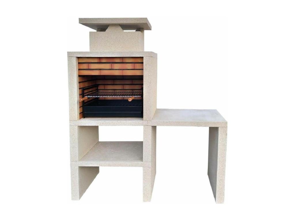 Stone and brick barbecue with Meublori worktop - stone cladding