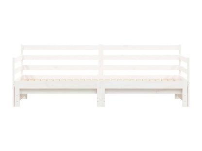 Daybed with pull-out bed, white, 90x190 cm, solid pine wood, HNIZ32180
