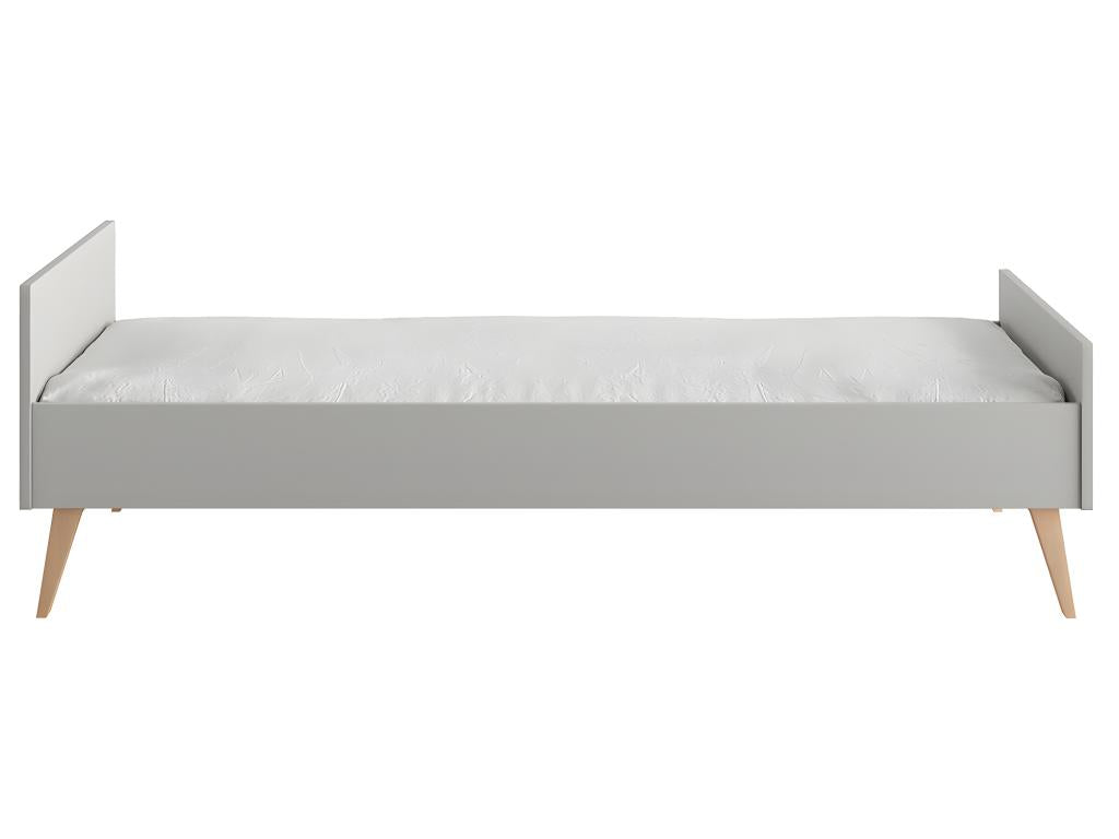 Swing Grey and Wood 90x200 Bed with Included Slatted Base