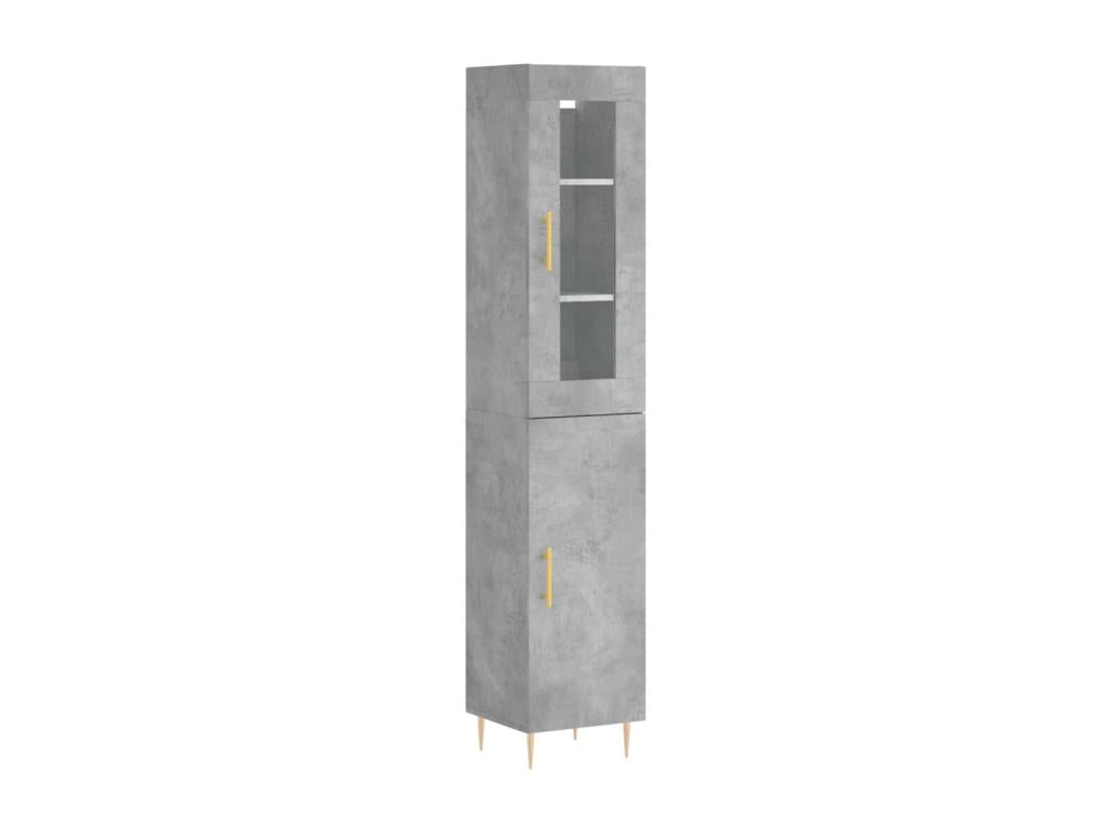 High sideboard, concrete grey, 34.5x34x180 cm, engineered wood