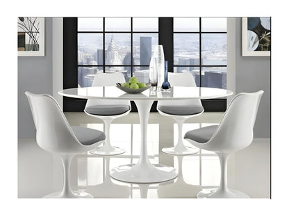 Round Tulip Table - Matte Black Top - Diameter 150 cm - Glossy Black Base GIMN46172