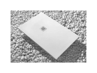 Laviecasa Slim White 115x115 cm Shower Tray in Synthetic Resin and Marble Powder with Free Drain KZXY07419