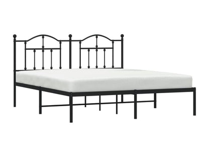Metal bed frame without mattress and black headboard 180x200 cm DWDO37649