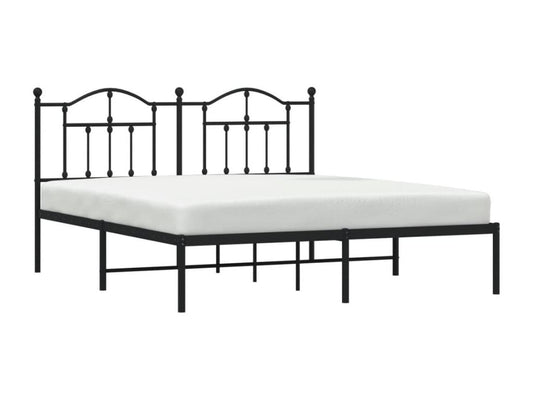 Metal bed frame without mattress and black headboard 180x200 cm DWDO37649