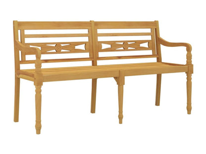 Laviecasa bench with bright green cushion, 150 cm, solid teak wood, UABZ88572