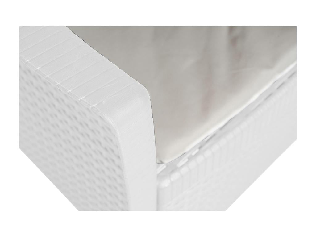 Meublori Outdoor Chair, Garden Seat, Outdoor Armchair with Rattan Effect, Made in Italy, 60x58h89 cm, White