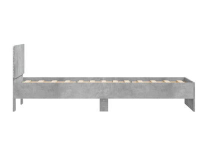 Bed frame, headboard and Laviecasaères LED, concrete grey, 90x190 cm WEOD17806