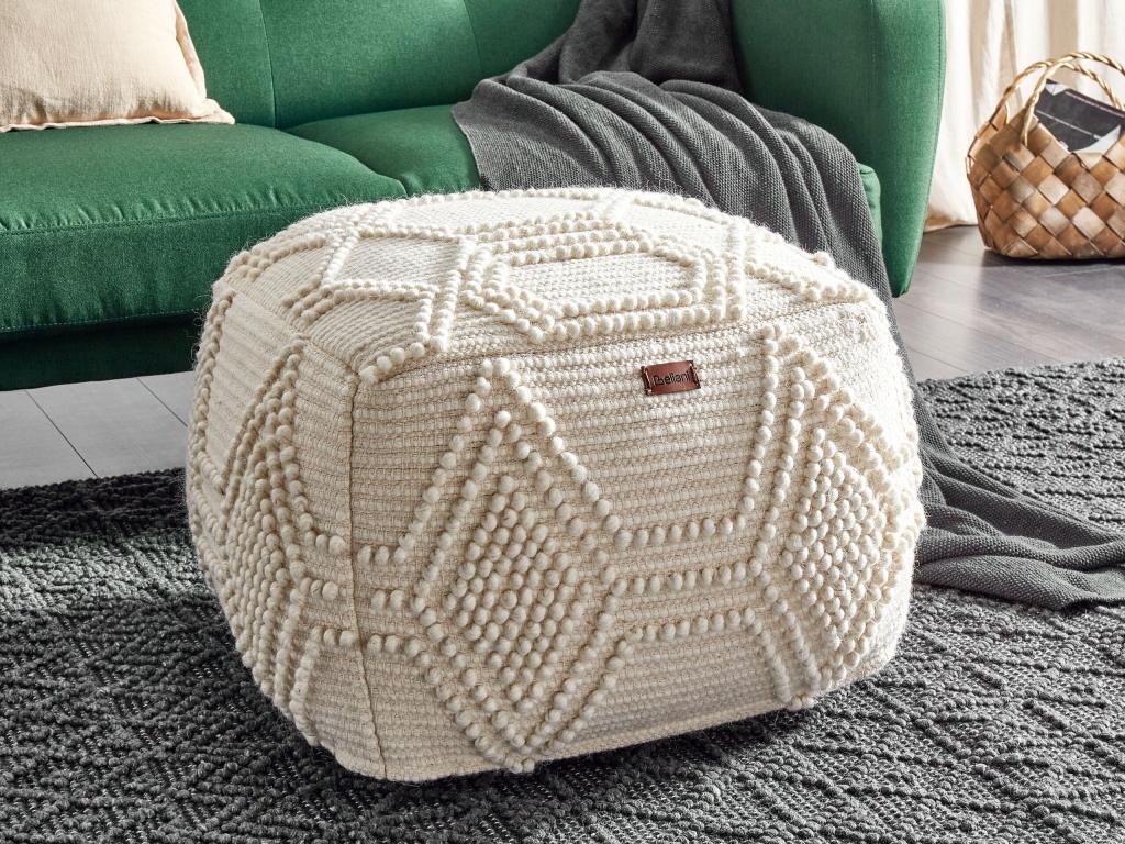 Meublori Pouf 60 cm x 60 cm Beige