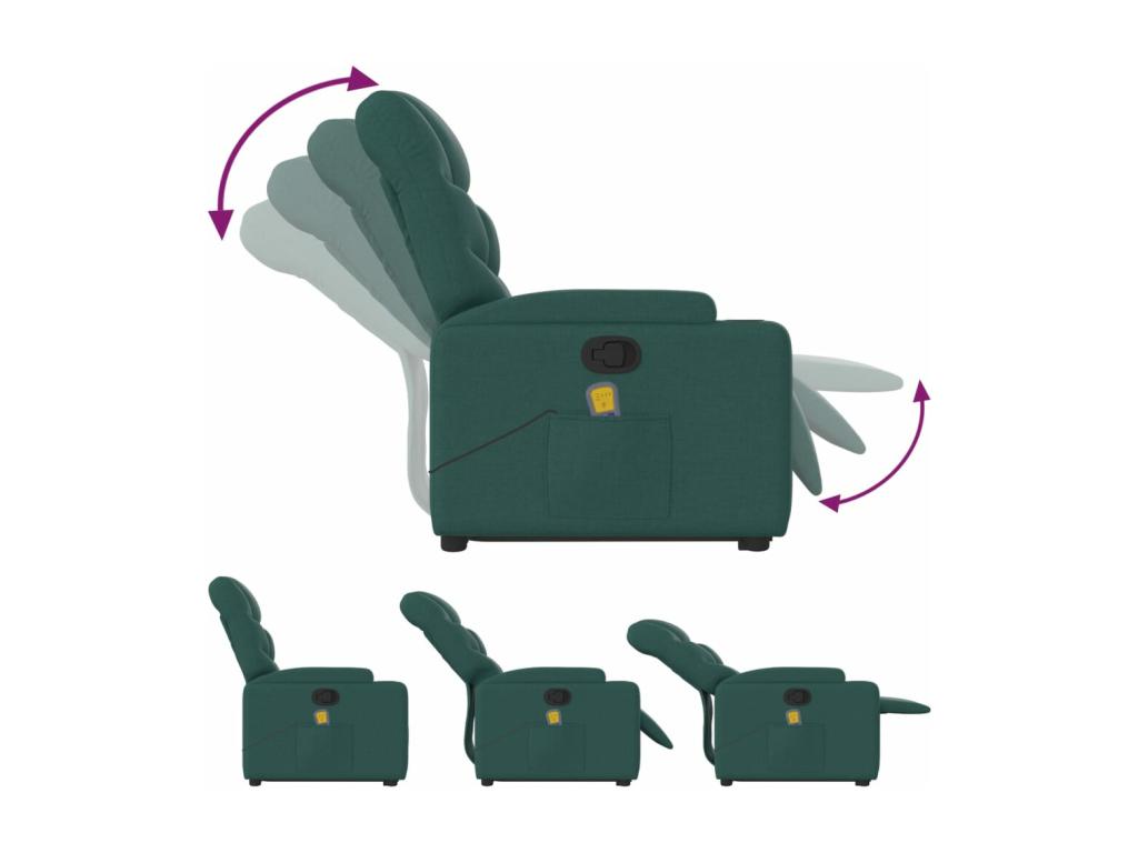 Dark Green Fabric Reclining Massage Chair DPHU63009