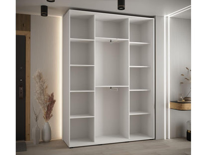 Meublori 8 Sliding Door Wardrobe 235.2/170/45 3 Doors White/Black/Black