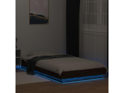 Bed frame with Laviecasaères LED lighting, brown oak, 75x190 cm, PSPG40911