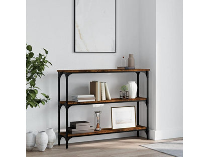 Smoked oak console table 100x22.5x75 engineered wood PGHX69294