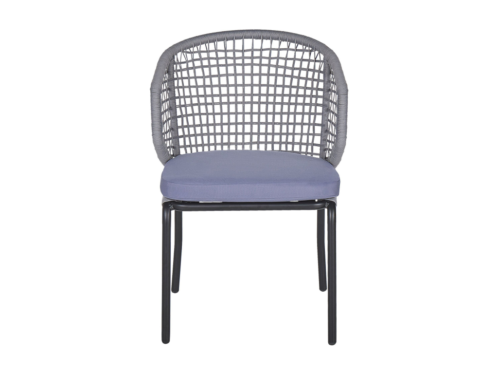Set of 2 PALMI garden chairs with cushions, Grey Metal ZBBW59106
