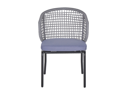 Set of 2 PALMI garden chairs with cushions, Grey Metal ZBBW59106