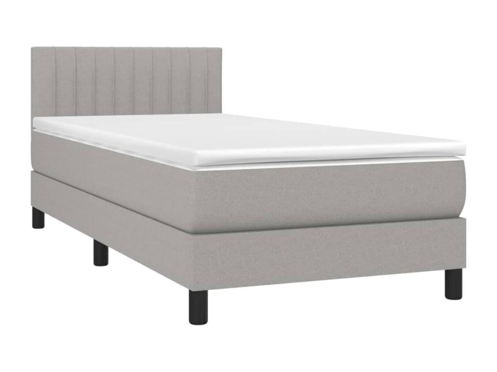 Laviecasa bed base with mattress and LED, light grey, 90x190 cm, XKPZ28497