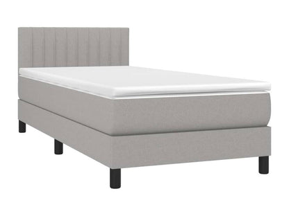 Laviecasa bed base with mattress and LED, light grey, 90x190 cm, XKPZ28497