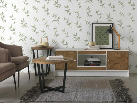 TV stand in white ash