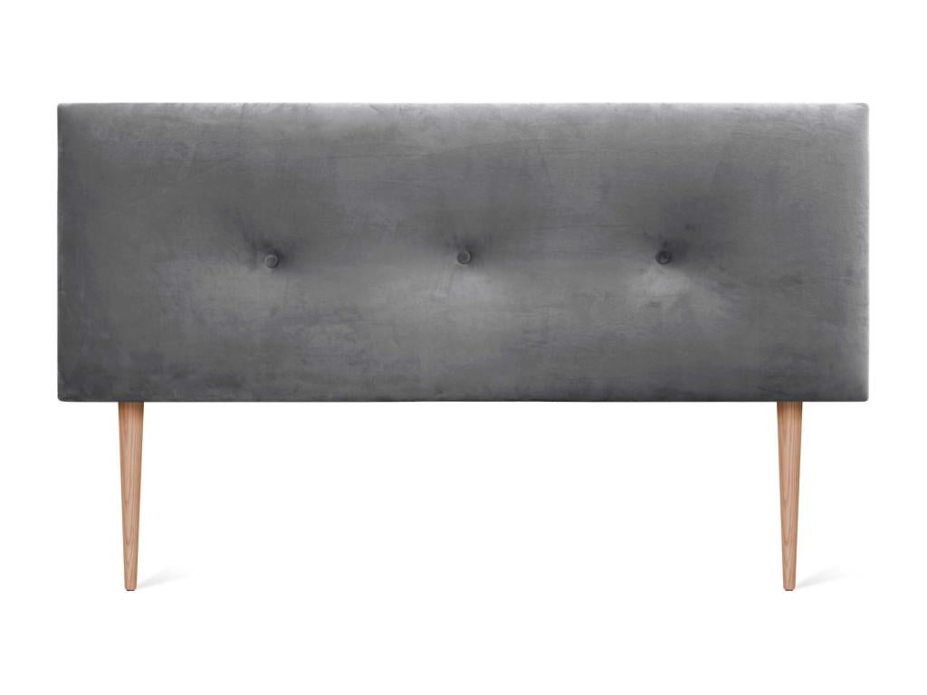 Laviecasa Smooth Velvet Headboard with Buttons 145x115 with Bed Legs 120/135/140 - Ash Grey WURH40667