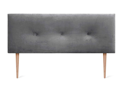 Laviecasa Smooth Velvet Headboard with Buttons 145x115 with Bed Legs 120/135/140 - Ash Grey WURH40667