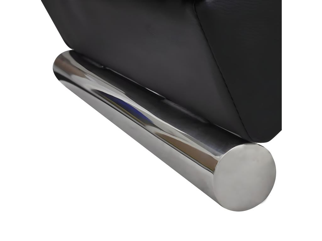 Black Faux Leather Chaise Lounge